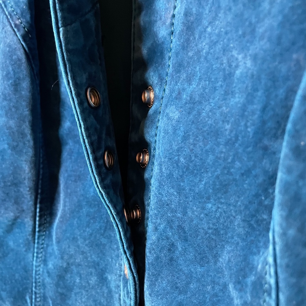 ❌ SOLD! Vintage 70’s turquoise suede leather - Picture 6 of 11